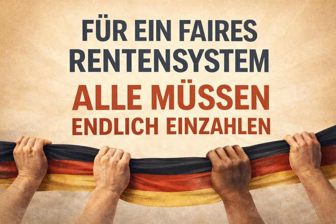 Imazh i peticionit Für ein faires Rentensystem – ALLE müssen endlich in die gesetzliche Rentenversicherung einzahlen