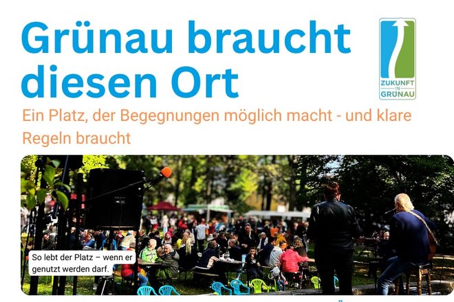 請願書 Für ein lebendiges Grünau: Park und Parkbühne als dauerhafte Begegnungsfläche ausweisen! の画像