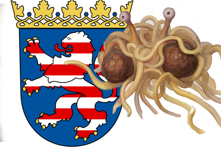 Foto e peticionit:Für einen Bezug auf das fliegende Spaghettimonster in der hessischen Landesverfassung