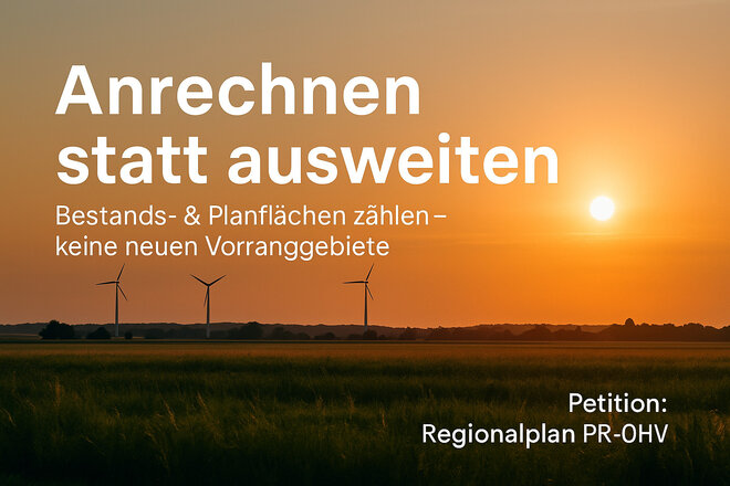 Image of the petition Für einen gerechten Regionalplan – keine neuen Windgebiete in der Planungsregion
