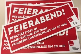 Малюнок петиції:Für kürzere Ladenöffnungszeiten und gegen verkaufsoffene Sonntage im Main-Taunus-Zentrum