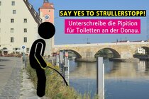 Für Toiletten an der Donau (Fischmarkt-Thundorferstraße)