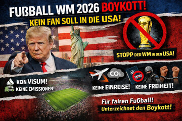 Bild der Petition Fußball WM 2026 Boykott - Kein Fan soll in die USA zur FIFA WM 2026 fahren!