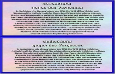 Bild der Petition Gedenktafeln zur Mahnung an die historische Verantwortung der Rechts- und Ausführungsorgane