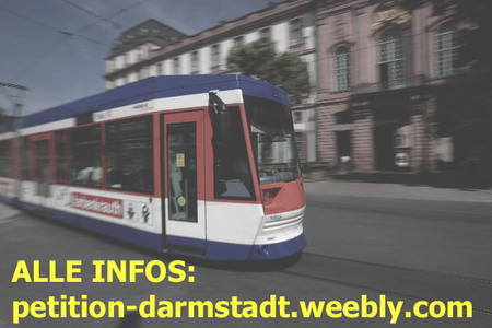 Slika peticije:Gegen den Bau der Straßenbahnlinie zur Lichtwiese Darmstadt!