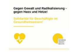 Dilekçenin resmi:Gegen Gewalt & Radikalisierung, gegen Hass & Hetze! Solidarität für Beschäftigte im Gesundheitswesen