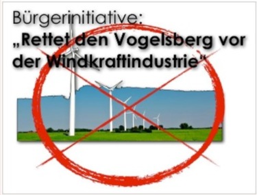 Малюнок петиції:Gegen Windkraftindustrie im Vogelsberg