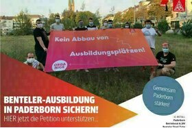 Kép a petícióról:Gemeinsam den Ausbildungsplatz-Abbau bei Benteler umkehren, hochqualifizierte Ausbildung erhalten