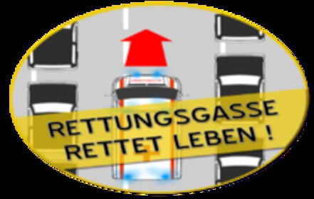 Малюнок петиції:Genehmigung der Hinweise zur Bildung der Rettungsgasse an Brücken und auf Werbetafeln.