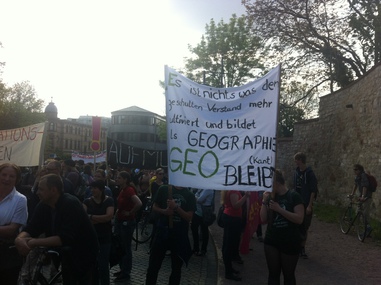 Slika peticije:Geo bleibt. Gegen die geplante Schließung der Geographie an der MLU Halle-Wittenberg