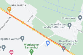 Slika peticije:Geschwindigkeitsreduzierung  der B1 in Werder/Havel Außenbereich Plessow/ Neuplötzin