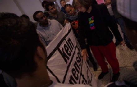 Foto da petição:GewerkschafterInnen in Solidarität mit Geflüchteten im DGB-Haus