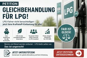 Bild der Petition: Gleichbehandlung von LPG bei Kraftstoff Entlastung