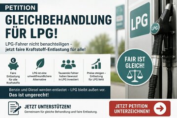 Image of the petition Gleichbehandlung von LPG bei Kraftstoff Entlastung