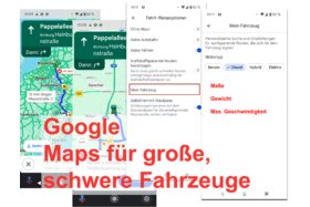 Bild der Petition: Google Maps Navigation unter Berücksichtigung der Fahrzeugdaten