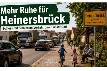 Image of the petition Heinersbrück: Wirtschaftsweg zur B97 für den Durchgangsverkehr sperren