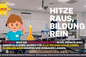 Bild der Petition: Heiße Klassen, kühle Parteikassen: Parteiförderung halbieren, Klimaanlagen für NÖ Schulen