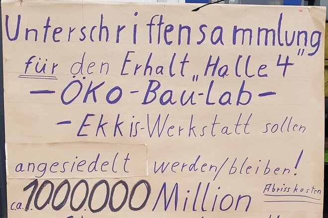 Billede af andragendet Herausnahme Der Halle 4 aus der Abrissplanung des Fallenbrunnen Nord Ost