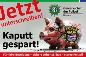 Bild der Petition: Hessen darf seine Polizei nicht kaputtsparen! Faire Besoldung-Sichere Arbeitsplätze-Starke Polizei!