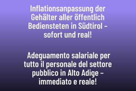 Bild der Petition: Inflationsanpassung der Gehälter aller öffentlich Bediensteten in Südtirol – sofort und real!