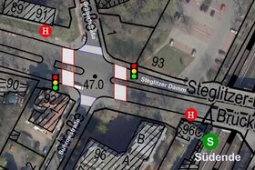 Kuva vetoomuksesta:Initiative für eine sichere Fußgängerquerung des Steglitzer Damms am S-Bahnhof Südende