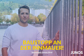 Kuva vetoomuksesta:Innsbrucker Innmauer: BAUSTOPP des Metallgitters!