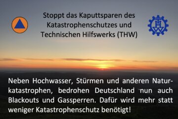 Bild der Petition Katastrophenschutz modernisieren und ausbauen, statt radikal zu kürzen