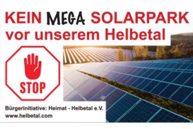 Bilde av begjæringen:Kein MEGA Solarpark vor unserem Helbetal