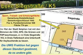 청원서 이미지: Kein Unterkunft für Asylsuchende als Massivhaus an der Ecke Siegstraße / K5