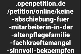 Photo de la pétition :Keine Abschiebung für Mitarbeiterin in der Altenpflege&Familie - Fachkräftemangel sinnvoll bekämpfen