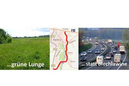 Kép a petícióról:Keine Autobahn durch die Lechauen