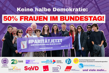 Image de la pétition Keine halbe Demokratie: 50% Frauen im Bundestag! #ParitätJetzt!