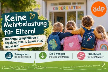 Bild der Petition Keine Mehrbelastung für Eltern: Kindergartengebühren in Ergolding zum 1. Januar 2027 anpassen!