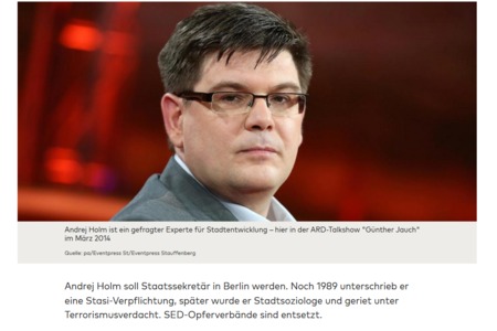 Poza petiției:Keine Stasi-Mitarbeiter im Berliner Senat