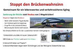 Bild der Petition: Keine Vergrößerung der Ortseinfahrt S2052 in Verbindung mit der Erneuerung Eisenbahnüberführung.