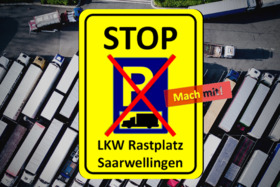 Φωτογραφία της αναφοράς:Keinen LKW-Rastplatz in Saarwellinger Siedlungsnähe