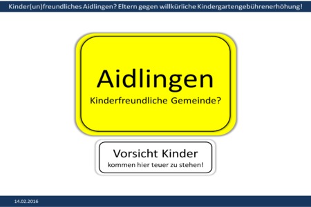 Φωτογραφία της αναφοράς:Kinder(un)freundliches Aidlingen: Eltern gegen willkürliche Kindergarten-Gebührenerhöhung