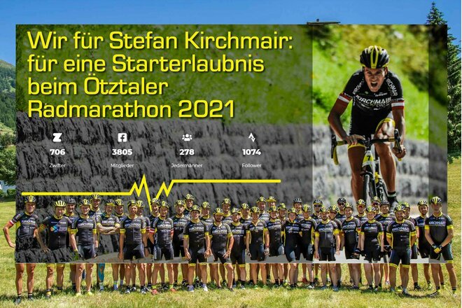 Obrázek petice Kirchmair Cycling Community für Stefan Kirchmair: für eine Starterlaubnis beim Ötztaler Radmarathon