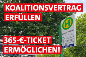 Bild der Petition: Koalitionsvertrag erfüllen: Freistaat muss 2/3 der Kosten für 365-€-Ticket im VGN ab 2023 übernehmen