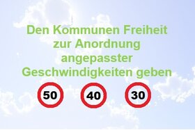 Bild der Petition: Den Kommunen die Freiheit zur Anordnung angepasster Geschwindigkeiten geben