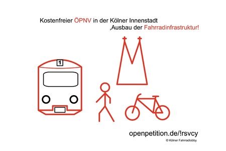 Slika peticije:Kostenfreier ÖPNV in der Kölner Innenstadt, Ausbau der Fahrradinfrastruktur!