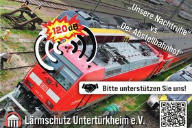 Малюнок петиції:Lärmschutz für den Abstellbahnhof Untertürkheim – Nein zur 120-Dezibel Signalhornprobe!