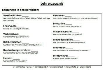 Bild der Petition Lehrerzeugnisse - Die Lösung (fast) aller Schulprobleme