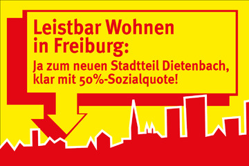 Bild der Petition Leistbar Wohnen in Freiburg - Ja zum neuen Stadtteil Dietenbach, klar mit 50%-Sozialquote.