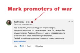 Image of the petition: Linkedin - mark war promoters with symbol "Z"