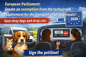 Image of the petition: Make an exception to the tachograph requirement for the transport of stray animals