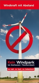 Bild der Petition: Mehr Abstand von Windkraftanlagen fuer Wohngebiete    -    Windkraft mit Abstand !!!