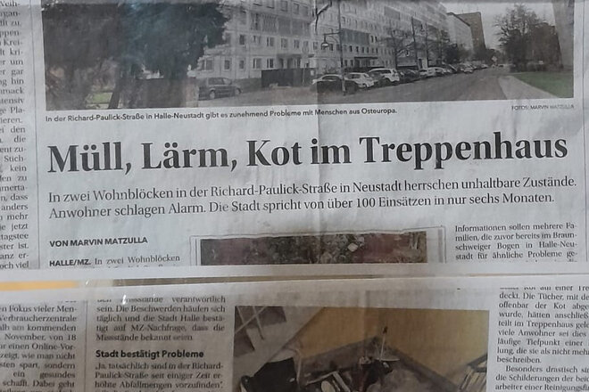 Bild der Petition Mehr Sicherheit und Ordnung in der Richard-Paulick-Straße, Halle (Saale)