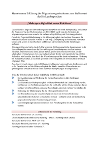 Picture of the petition:Mehrsprachigkeit als Mehrwert