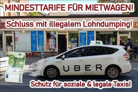 Bild på petitionen:Mindesttarife für uber & Co.! Schluss mit illegalem Lohndumping!